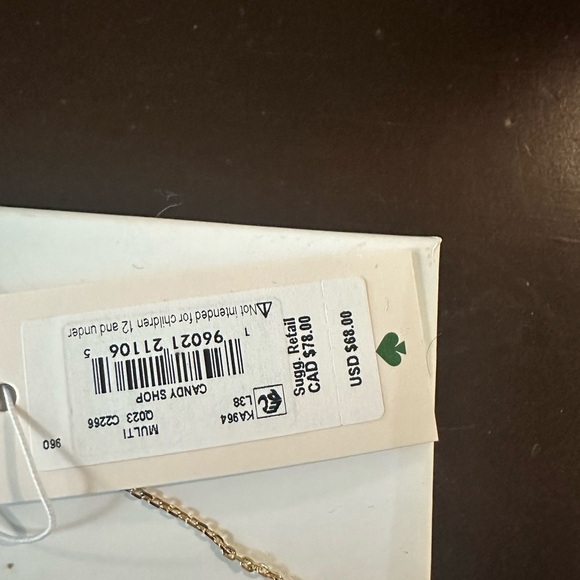 Kate Spade Candy Shop Imitation Pearl Halo Pendant Necklace, 17" + 3" extender - Picture 3 of 4